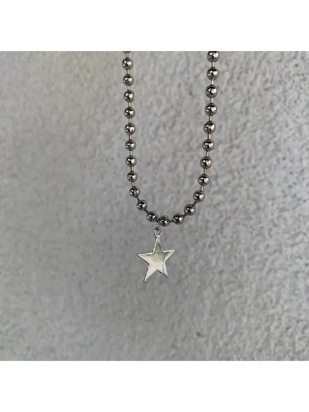Steel Star Pendant y2k Cyber style choker necklace. Men’s women’s unisex. 17.5
